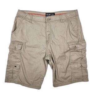 Iron Co. Cargo Pockets Utility Khaki Shorts Men's Size 34